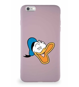 Apple iPhone 6S Plus Soft Premier Kapak Donald Duck-E Tasarımlı Silikon Kılıf - Pudra (Şeffaf)