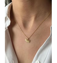 Kişiye Özel 925 Ayar Gümüş Zeytin Yaprağı Kolye (Gold)
