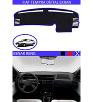 Fiat Tempra Dijital Ekran Için Uygun Torpido Koruma Halısı Siyah Kenar Renk Mavi