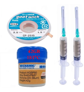 183 C Mchanic Solder Paste 42gr Sıvı Lehim Ve Flux Lehim Toplama 2,5mm Seti 3in1