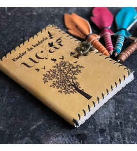 Kuşlar da Kaderle Uçar Deri Defter (Taba)