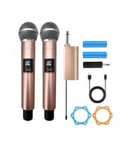 Profesyonel Çiftli Mikrofon Seti Karaoke Edilebilir 50 Metre Mesafe