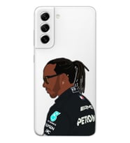 Samsung Galaxy S22 Uyumlu Lewis Hamilton Desenli Şeffaf Telefon Kılıfı