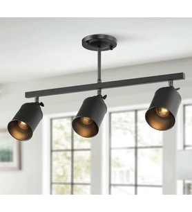 MYLİGHTS  MAT SİYAH ÜÇLÜ LED AVİZE LED SPOT HAREKETLİ BAŞLIK  GÜNIŞIĞI AMPULLÜ