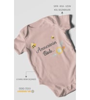 Annesinin Balı Kısa Kollu Bebek Body %100 Pamuk