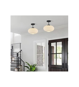 E27 Mat Opal Beyaz Elips Oval Tavan Avize Modern Şık Yumuşak Işık Dağılımı