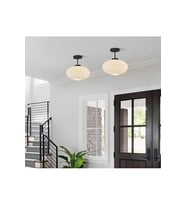E27 Mat Opal Beyaz Elips Oval Tavan Avize Modern Şık Yumuşak Işık Dağılımı