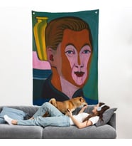 Ernst Ludwig Kirchner - Ressamın Başkanı Duvar Örtüsü-7406
