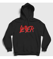 Presmono Unisex Beyaz Solo Logo Slayer Kapüşonlu Sweatshirt 111977tt (Siyah)