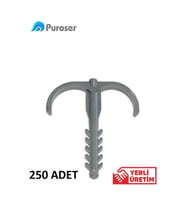 Yere Tespit Dübeli Kılçık Dübel 250 Adet Beyaz