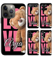 Samsung Galaxy A12 M12 A22 A23 A34 A51 A52 A54 A71 A72 A73 A16 M34 Kılıf YeniSeri Kişiye Özel İsim Yazılı Silikon Kapak Love teddy