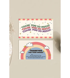 İngilizce Thank You Çift Yön Paketleme Teşekkür Kartı Thank You Cart PYTKTSKK31