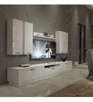 Decoraktiv Trendstyle 8D Slm Tv Ünitesi Tv Sehpası - Parlak Beyaz