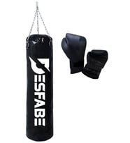 Desfabe Boxing Star 70x25 Cm Zincirli Boks Kum Torbası Siyah +Eldiveni
