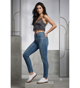 ® 721 Yüksek Bel Kadın Skınny Jeans ince esnek kumaş -0484