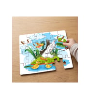 Mutlu Anne Ördek ve Yavruları Tasarımlı 24 Parça Ahşap Çocuk Puzzle MPK0736