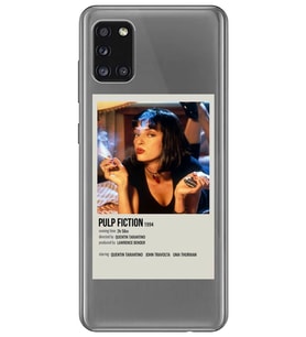 Samsung Galaxy A31 Uyumlu Pulp Fiction Minimalist Poster Desenli Şeffaf Telefon Kılıfı