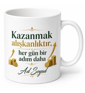İsme Özel Bol Kazanç Yazılı Kupa Bardak Hediye Özel Tasarım Porselen