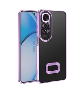 Oppo A60 Uyumlu Kılıf Kamera Korumalı Logo Gösteren Zore Omega Kapak (Lila)