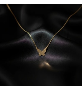 Kişiye Özel Minimal Kelebek Model Kolye 925K Gümüş (Gold)