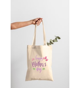 Bez Çanta Dünyası Anneler Günü Happy Mother's Day Baskılı Bez Çanta