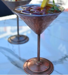 Bakır Kadeh Martini Model Çekiç Dövme Oksit Bakır Renk