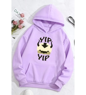 Unisex Avatar Appa Baskılı Sweatshirt (Lila)