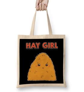 Cute & Funny Hay Girl Bale Of Hay Pun Pickup Line Bez Çanta Uzun Saplı