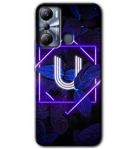 İnfinix Hot 20i Kılıf HD Desen Baskılı Kılıf - Dark Neon Yaprak U Harfi
