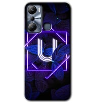 İnfinix Hot 20i Kılıf HD Desen Baskılı Kılıf - Dark Neon Yaprak U Harfi