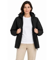 Su Geçirmez Softshell İçi Polar Astarlı Çıkarılabilir Kapüşonlu 4 Cepli Mont Ceket - Siyah