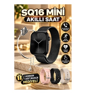 SQ-16 Mini Series 10 Akıllı Saat 3 Kordonlu Unisex Tasarım