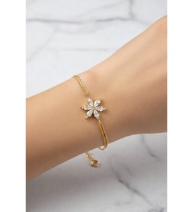 925 Ayar Gümüş Lotus Çiçeği Bileklik