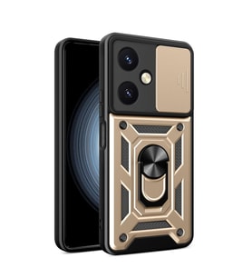 Vivo Y27 Kılıf Pars Lens Yüzüklü  - Gold