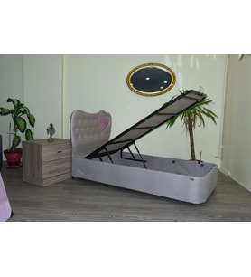 Baza-Başlık 13432 STANDART Kumaş MODEL Kapitone Kalp başlık Metal 90*190 ElYapım