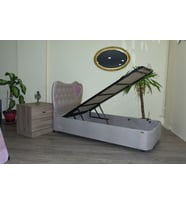 Baza-Başlık 13432 STANDART Kumaş MODEL Kapitone Kalp başlık Metal 90*190 ElYapım (KAHVE)