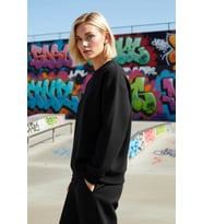 Kadın Bisiklet Yaka Düşük Kol Regular Kalıp Örme Sweatshirt Fonksiyonel Dayanıklı Kaliteli