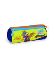 CORAL HIGH 22042 KIDS FOSFORLU SARI SAKS MOTORSİKLET DESENLİ ÜÇ BÖLMELİ KALEM ÇANTASI