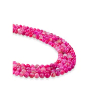 8 MM Faset Kesim Akik Doğal Taş Dizi (Pembe)