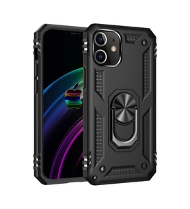 Apple İphone 12 Mini Kılıf Sofya Yüzüklü Silikon Kapak - Siyah
