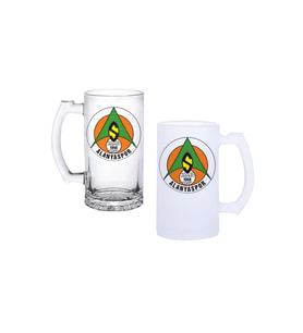 Ghostbastır Design Alanyaspor Kulplu Bira Bardağı Buzlu veya Şeffaf Seçenekli 003