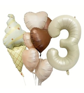 Retro Kalp 3 Yaş Folyo Balon Set