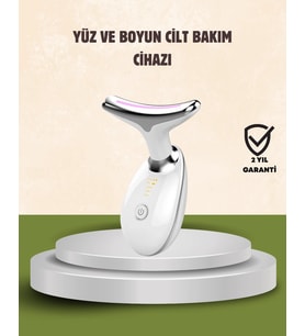 Cilt Yenileyici Şarjlı Güzellik Aleti – Pozitif/Negatif İyon, Titreşimli Masaj Kırmızı-Mavi-Yeşil I