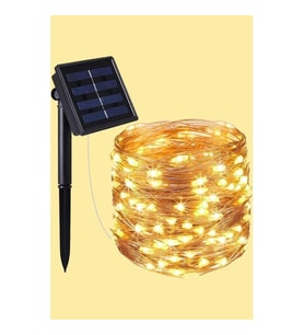 Güneş Enerjili 200 LED Dış Mekan Aydınlatma Şeridi