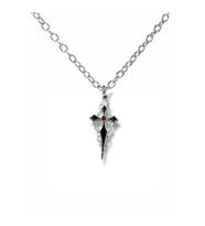 Siyah Sacina Gothic Haç Kolye – Unisex Metal Takı, 60 cm Zincirli Gotik & Alternatif Stil (Gümüş)