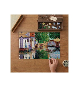 Çiçekli Kanar- Su Yolu Tasarımı 240 parça Ahşap Puzzle Ahşap Kutuda MP00294