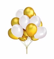 Beyaz Gold Balon  25 Adet ( Balonlar Sönüktür)