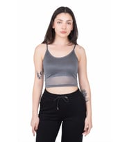 Looksense Kadın Simli Astarlı Crop 04007 (Füme)