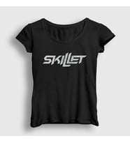 Presmono Kadın Siyah Logo Skillet T-Shirt 539269tt