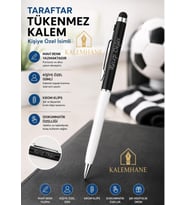 Kalemhane Kişiye Özel Taraftar Tükenmez Kalem Kutulu ve Dokunmatik Özellik Siyah Beyaz